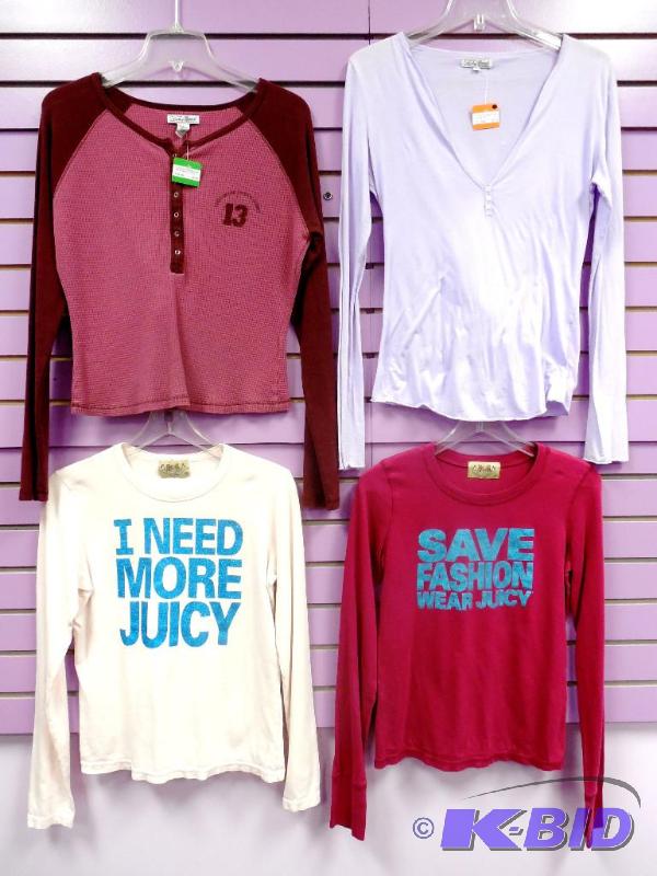 Lot of 4 Posh Designer Long Sleeve Tops Size Junior Large or Adult Medium