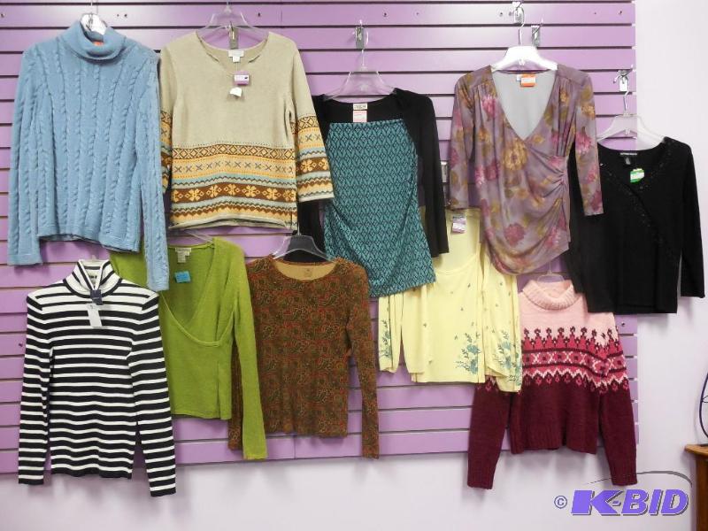 Lot of 10 Name Brand Long Sleeve Tops & Sweaters Size Small