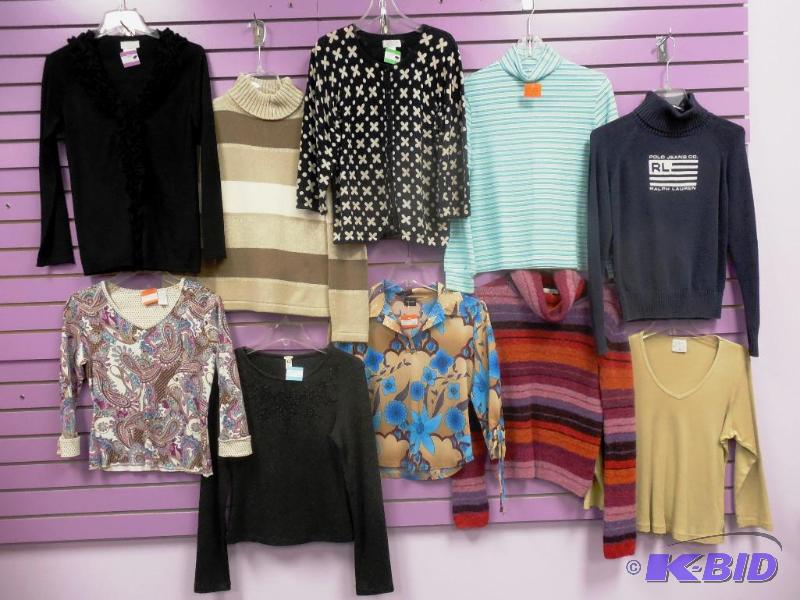Lot of 10 Name Brand Long Sleeve Tops & Sweaters Size Small