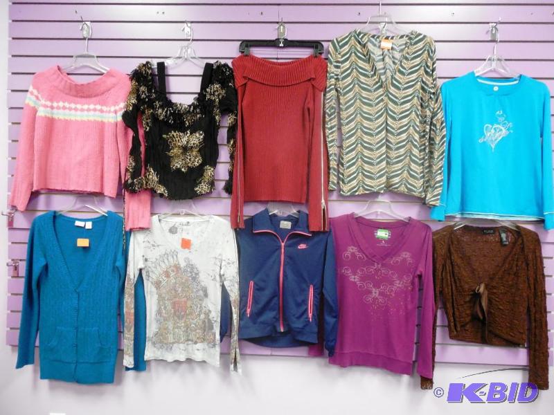 Lot of 10 Name Brand Long Sleeve Tops & Sweaters Size Medium