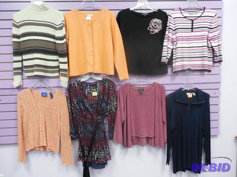 Lot of 8 Name Brand Long Sleeve Tops & Sweaters & Hoodie Size Large