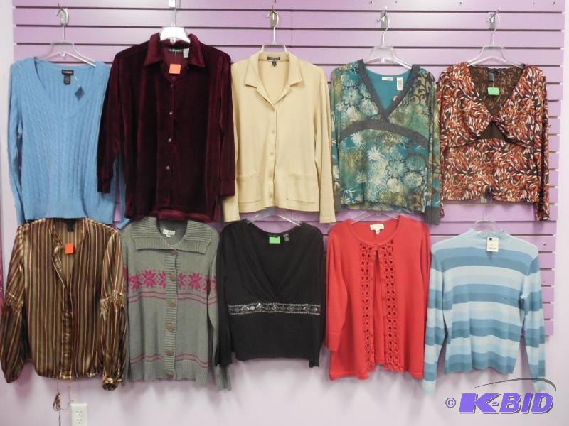 Lot of 10 Name Brand Long Sleeve Tops & Sweaters Size Extra Large