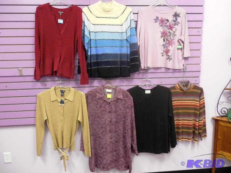 Lot of 7 Name Brand Long Sleeve Tops & Sweaters - Size 2X
