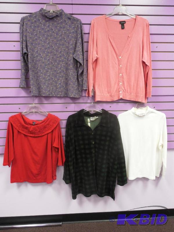 Lot of 5 Name Brand Long Sleeve Tops & Sweaters - Size 3X