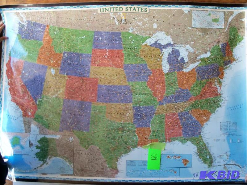 MAP OF USA MEASURES APPROX 68&quot X 41&quot...