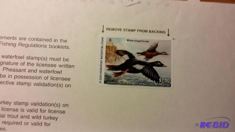 MINNESOTA-#29 2005 $7.50 WHITE WINGED SCOTER ...