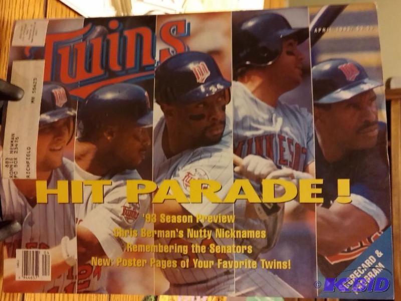1993 Minnesota Twins Magazine April Hit Parad...