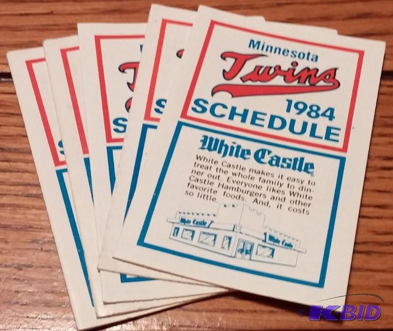 5 1984 Minnesota Twins Hand Schedule-...
