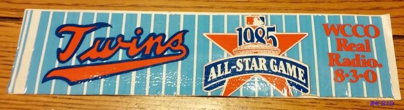 1985 All Star Game WCCO Bumper Sticker...