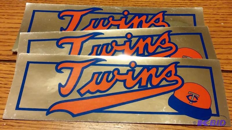 3-Vintage Minnesota Twins bumper stickers-met...