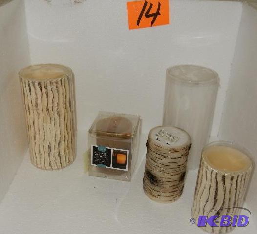 9, Bark style LED Candles..
