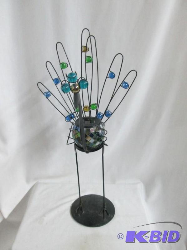 Solar Peacock Garden Figure