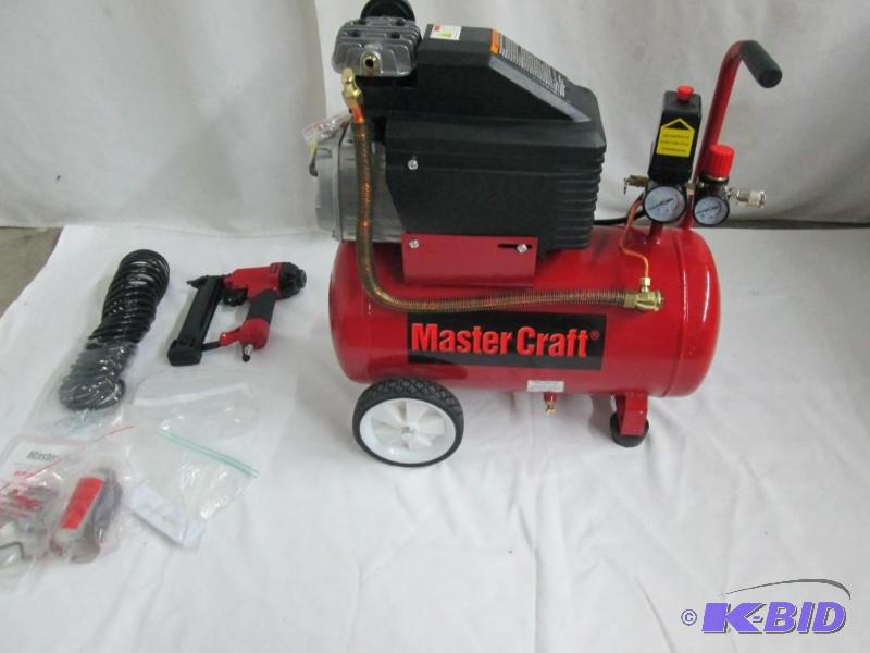 Master Craft 6 Gallon 1.5 HP Air Compressor w Nailer