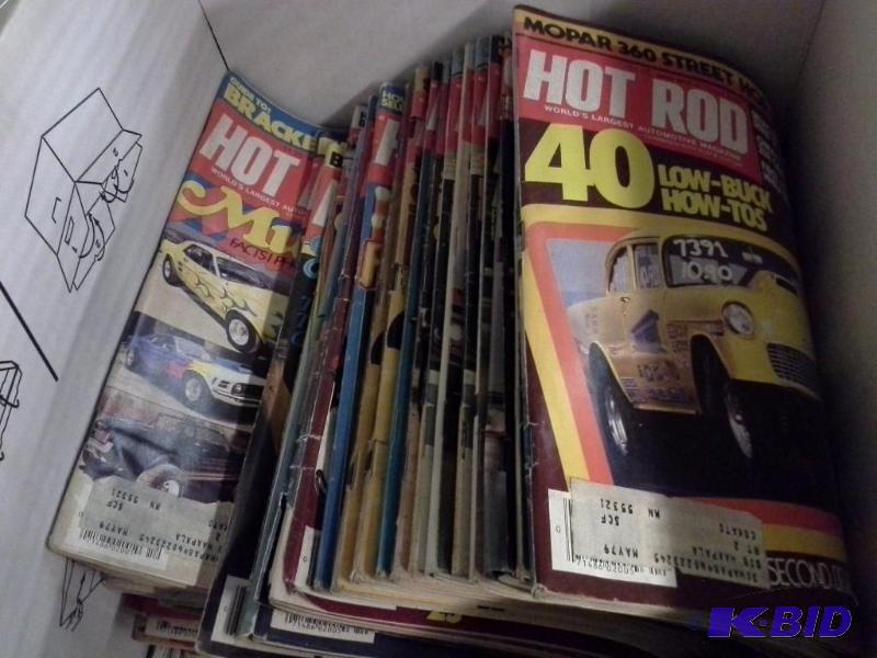 HOT ROD magazines and hangers