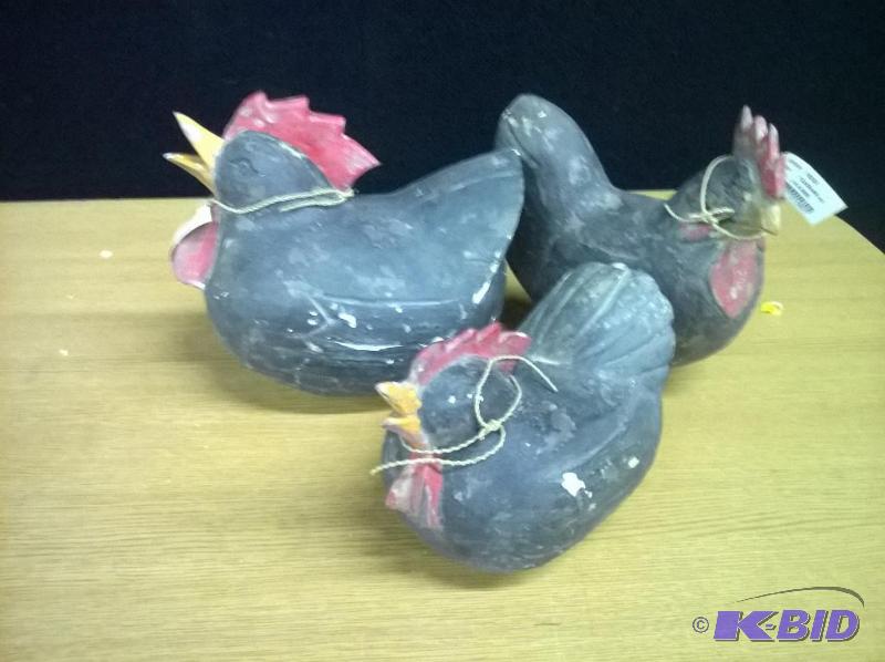 Wooden Roosters, Set of 3, Retail $78...
