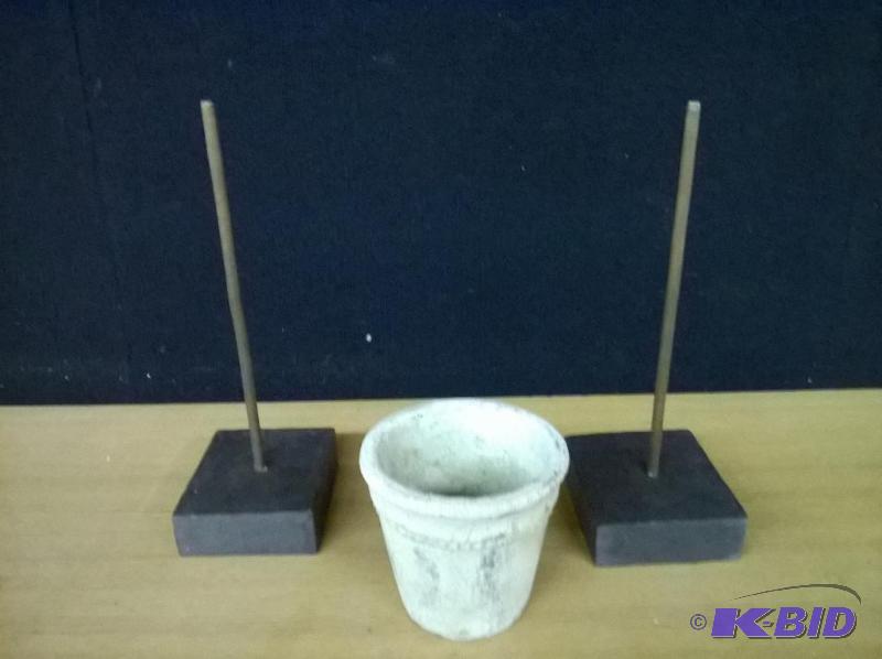 Lot of 2 Rustic Spindles &amp 1 - 4in Flower...