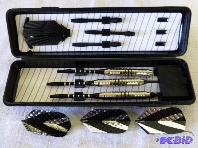lot 110 image: A set of three gaming darts, comes in a case....