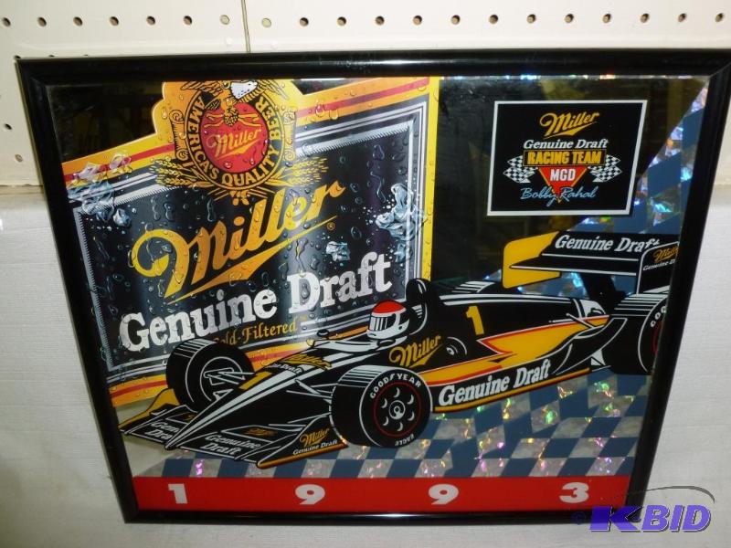 lot 112 image: Miller Genuine Draft 1993 racing beer mirror,...