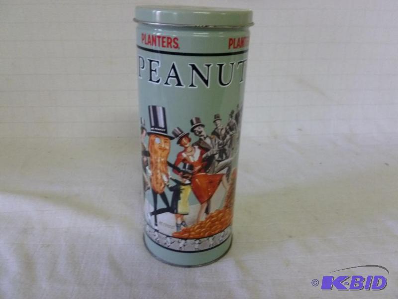lot 136 image: Large Collectible Planters Peanuts metal cont...