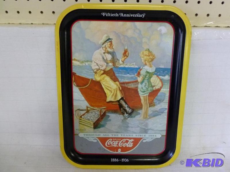 lot 137 image: Drink Coca-Cola metal serving tray that measu...