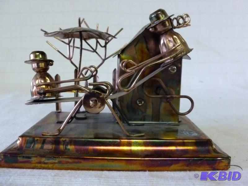 lot 158 image: Beautiful cut metal music box player, measure...