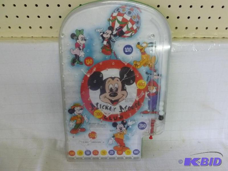 lot 179 image: Mickey Mouse tabletop pinball game, has a cou...