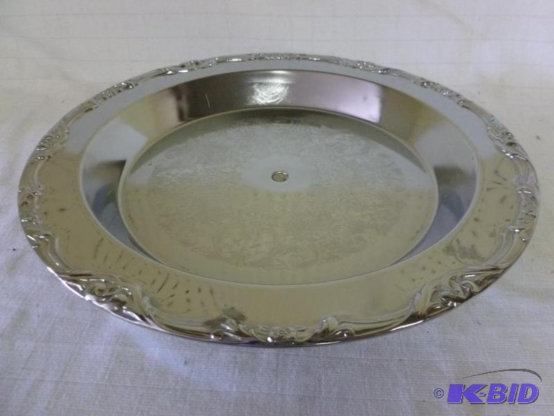 lot 182 image: Large revolving&nbspsilver plate serving pla...