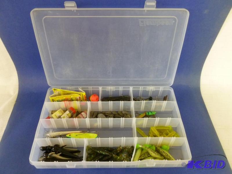 lot 22 image: Large Flambeau plastic bait box loaded with v...