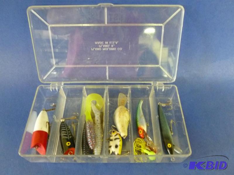 lot 24 image: Plano plastic bait box loaded up with good fi...