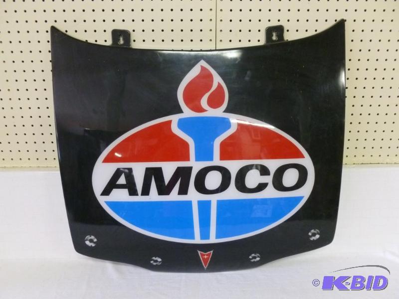 lot 4 image: Large Amoco heavy gage plastic car hood wall ...