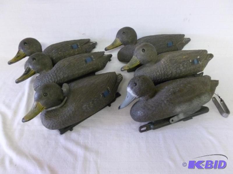 lot 45 image: Lot of five Flambeau hen mallard decoys and a...