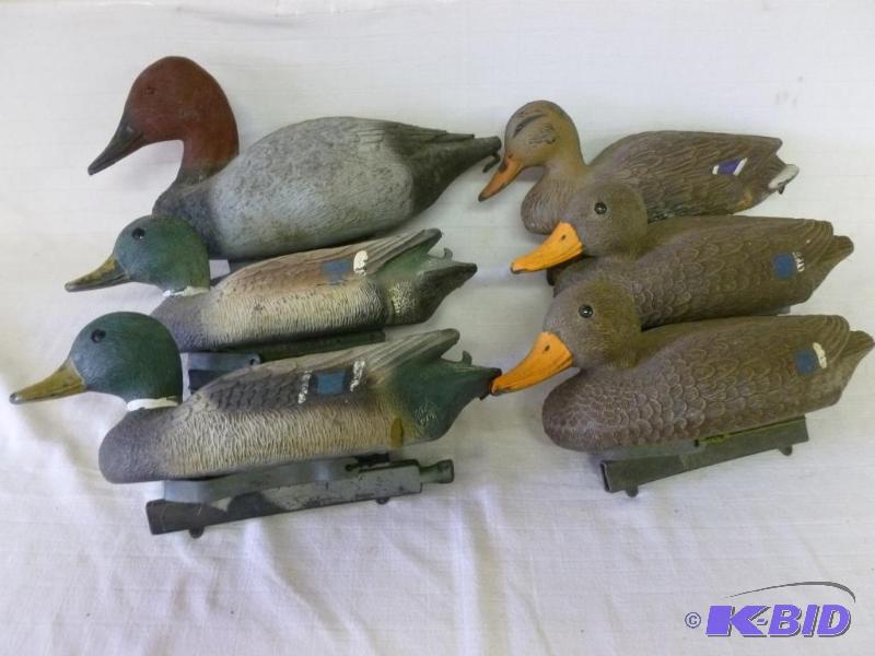 lot 46 image: Lot of five Flambeau mallard decoys and a Car...