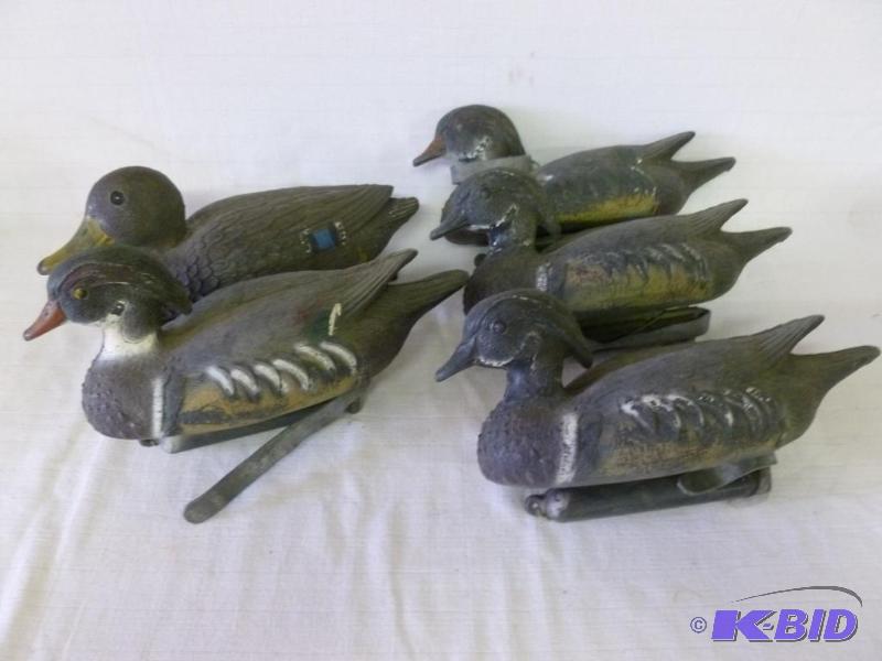 lot 47 image: Lot of four Carry Lite wood duck decoys and a...