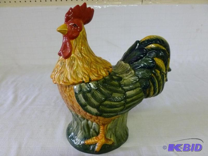 lot 57 image: Large Home rooster cookie jar that measures 6...