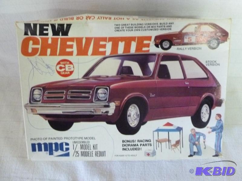 lot 91 image: Vintage MPC New Chevette 125 scale model kit...