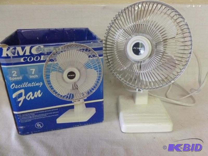 lot 96 image: KMC Cool oscillating two speed fan, tested an...