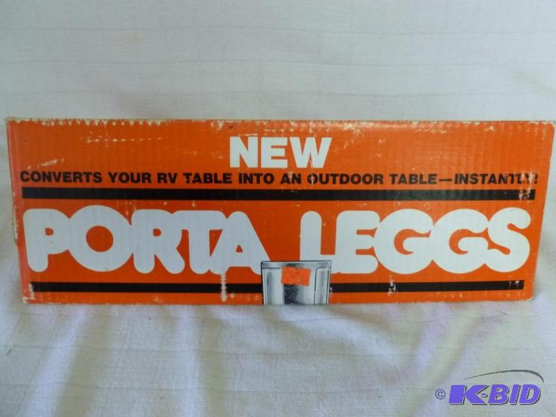 lot 98 image: Porta Leggs - RV outdoor table legs, new in t...