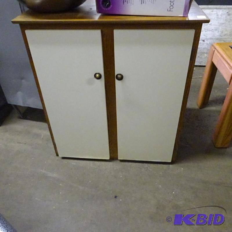 lot 10 image: 2 door cabinet. 28 x 15 x 31...