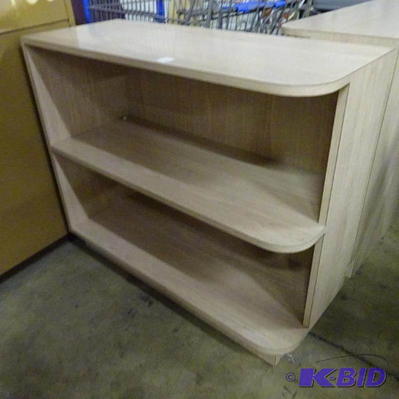 lot 100 image: Laminate shelving unit. 36 x 14 x 31...