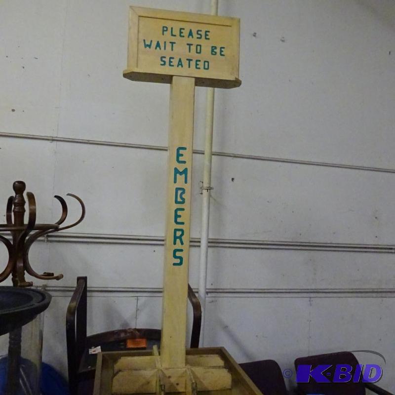 lot 102 image: Please wait to be seated sign...