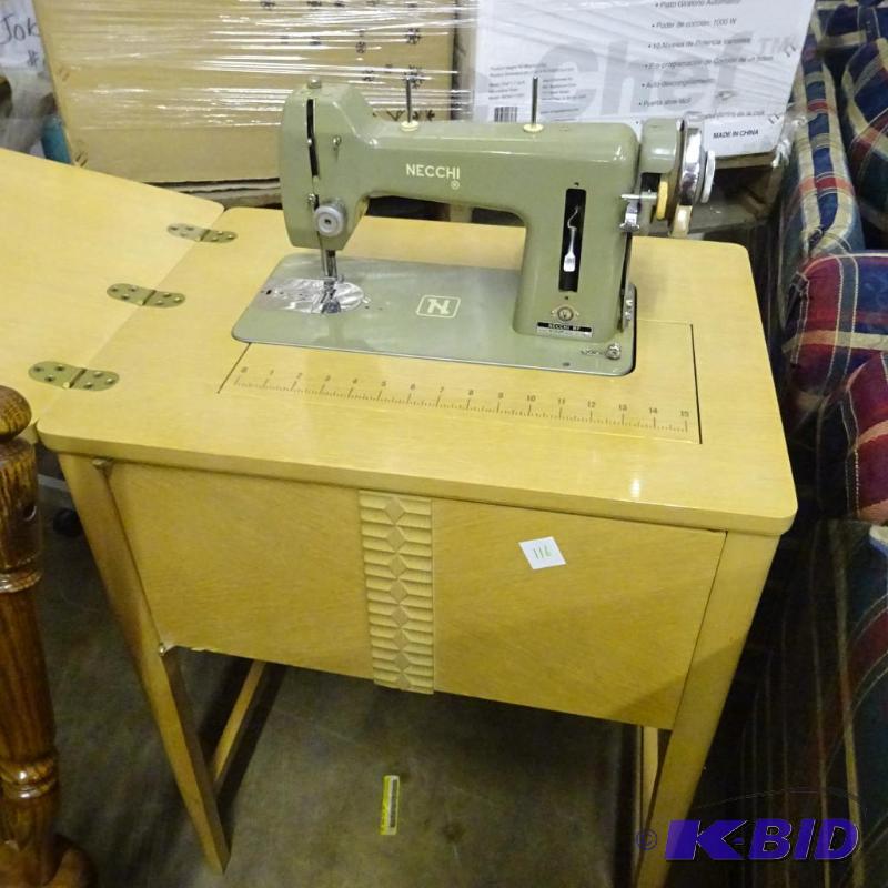 lot 116 image: Necchi sewing machine cabinet. Very nice shap...