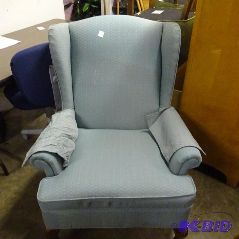 lot 123 image: Vintage wing back chair...
