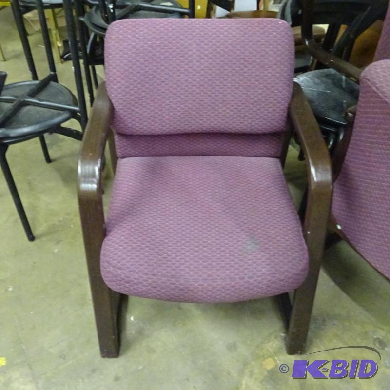 lot 95 image: 7 matching wood framed side chairs...