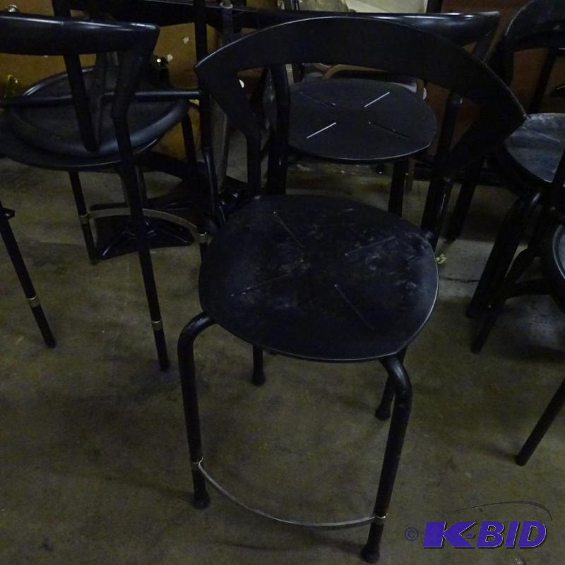 lot 97 image: 4 matching metal framed stools...