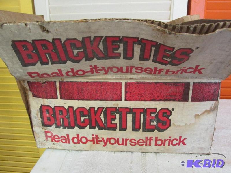 Most of a box of faux bricks