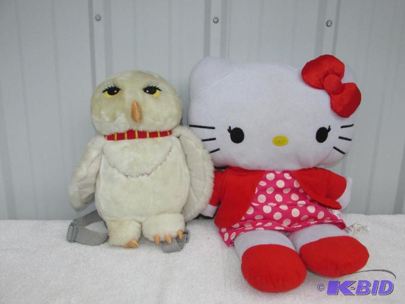 A Couple of Stuffies -- The Owl is a Back Pack -- Everyone LOVES Miss Kitty