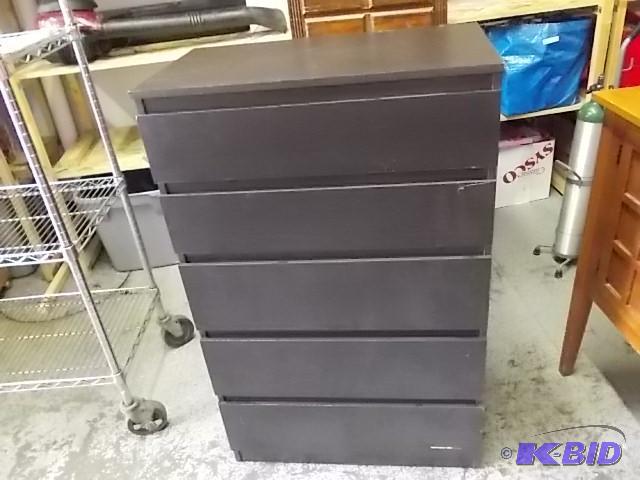 Black 5 Drawer Chest 28 x 16 x 44...