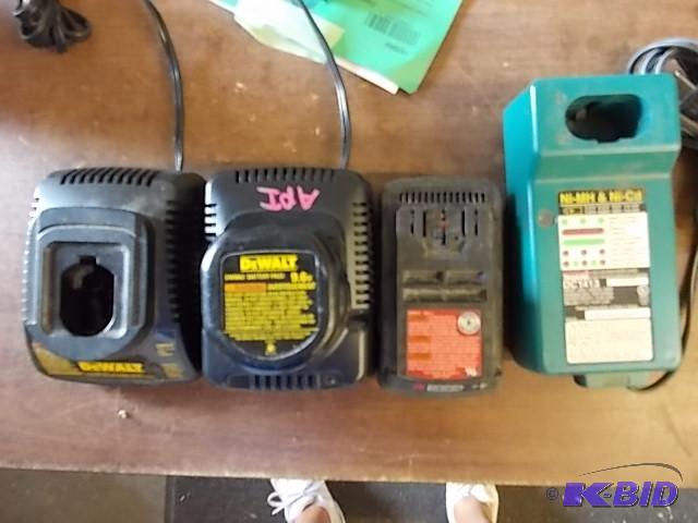 2 Dewalt&nbspChargers With Battery, Makita&n...