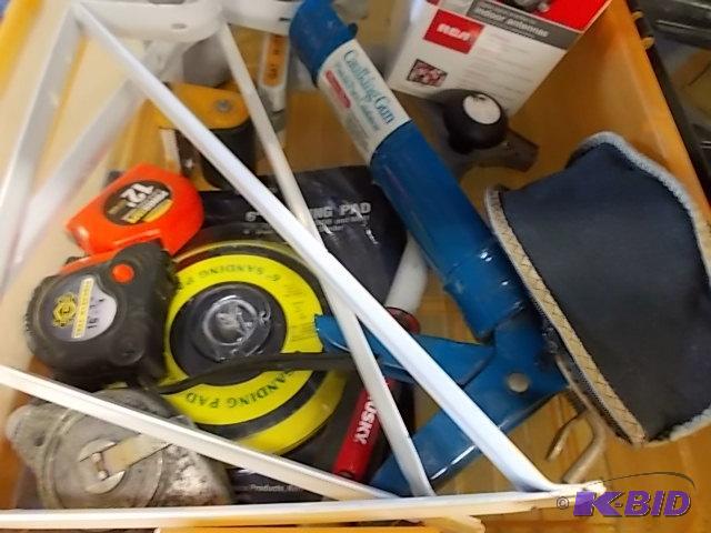 Box Of Misc Tools, Closet Rod Brackets, Chalk...