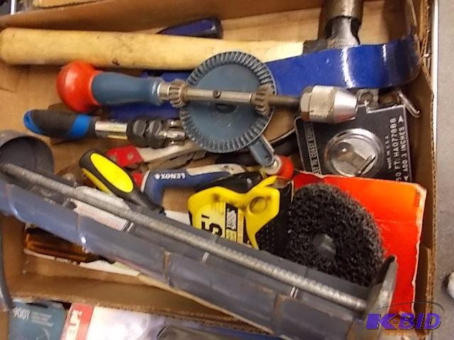 Hammer, Caulk Gun, Snips, Hand Drill, Screw D...